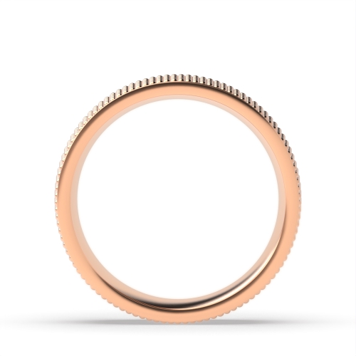 Rose Gold 4 line milligrain Plain Ring Wedding Rings & Bands