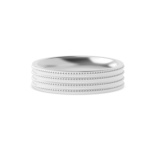 4 line milligrain Plain Ring Wedding Rings & Bands