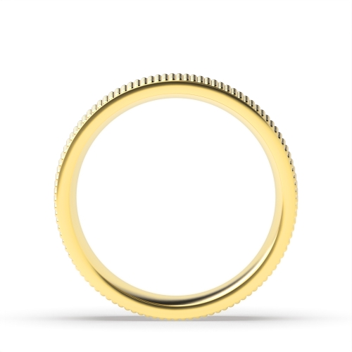 Yellow Gold 4 line milligrain Plain Ring Wedding Rings & Bands