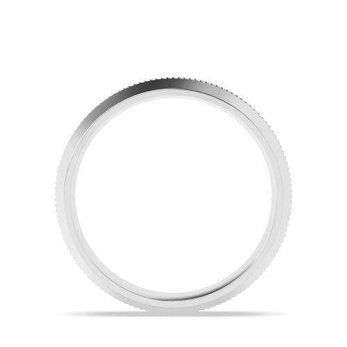 Court centre millgrain groove profile Plain Ring Wedding Rings & Bands