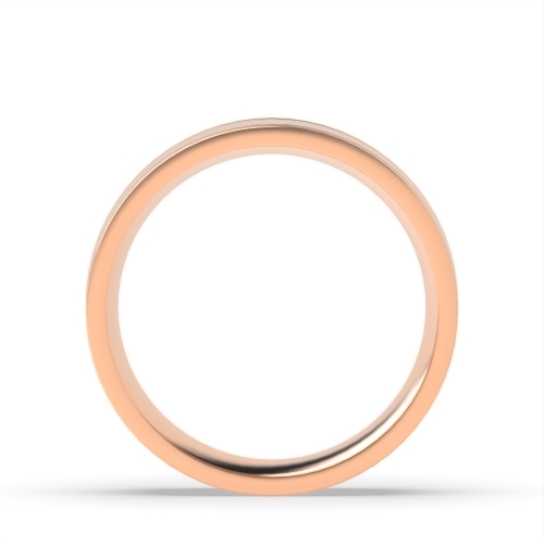 Rose Gold Flat court 2 grooves each edge profile Plain Ring Wedding Rings & Bands