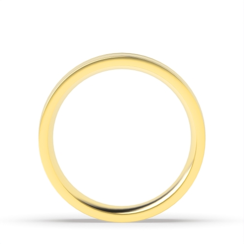 Yellow Gold Flat court 2 grooves each edge profile Plain Ring Wedding Rings & Bands