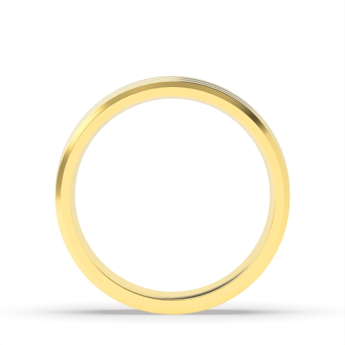 Yellow Gold Flat court two grooves profile Plain Ring Wedding Rings & Bands