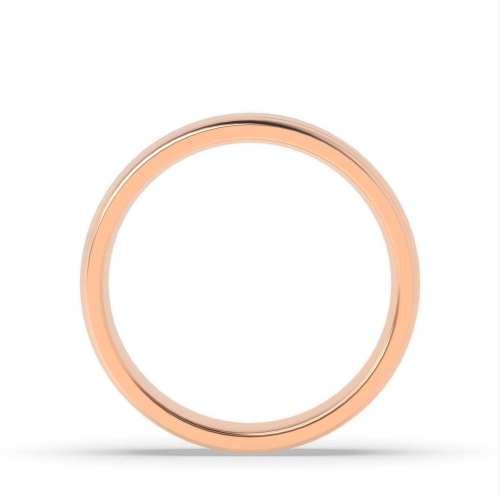 Rose Gold Court 2 grooves on edges profile Plain Ring Wedding Rings & Bands