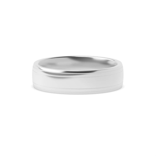 Court 2 grooves on edges profile Plain Ring Wedding Rings & Bands