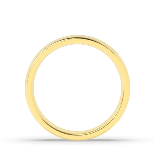 Yellow Gold Court 2 grooves on edges profile Plain Ring Wedding Rings & Bands