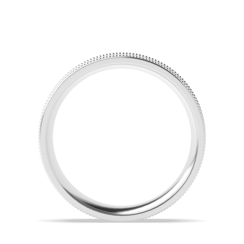 Shallow court grooved millgrain edges profile Plain Ring Wedding Rings & Bands