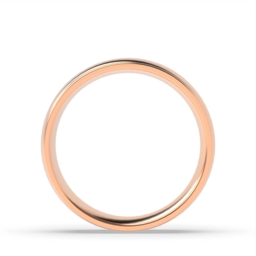 Rose Gold Court grooves on edges polished profile Plain Ring Wedding Rings & Bands