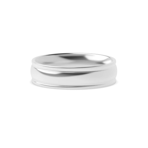 Court grooves on edges polished profile Plain Ring Wedding Rings & Bands