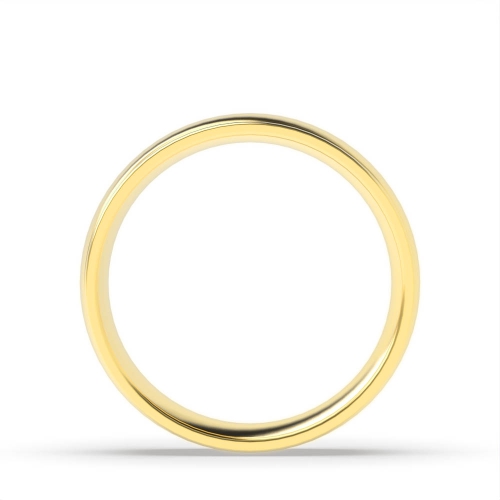 Yellow Gold Court grooves on edges polished profile Plain Ring Wedding Rings & Bands