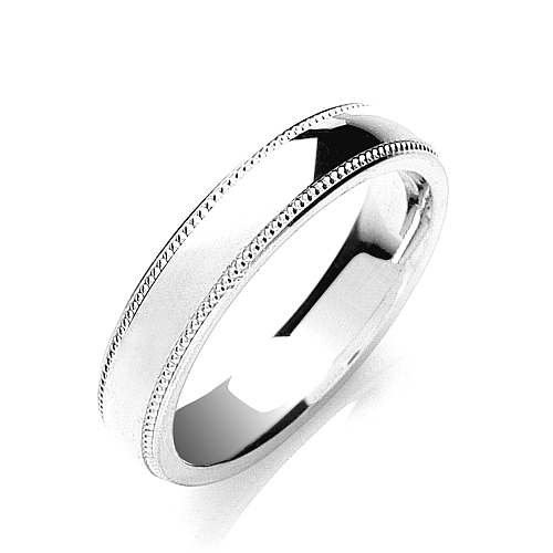 Court profile mill grain edges Plain Ring Wedding Rings & Bands