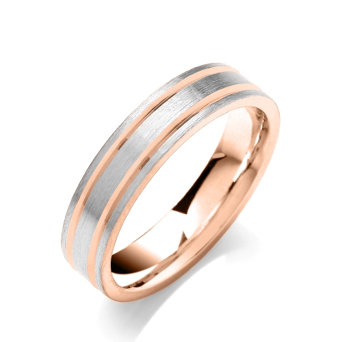 Round Rose Gold Naturally Mined Diamond Women's Plain Wedding Rings & Bands