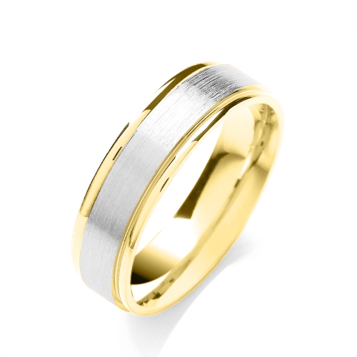 Yellow Gold Flat court matt centre polish edge Plain Ring Wedding Rings & Bands