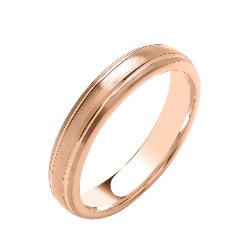 Rose Gold Traditional court track edges Plain Ring Wedding Rings & Bands