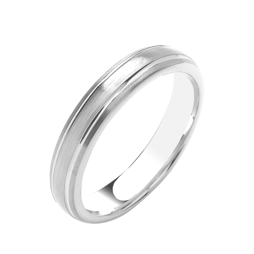 White Gold Traditional court track edges Women's Plain Wedding Rings & Bands