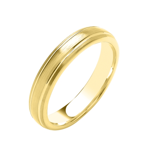 Yellow Gold Traditional court track edges Plain Ring Wedding Rings & Bands