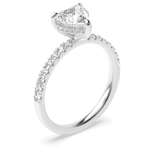 Prong Heart tiger claws hidden halo Engagement Rings