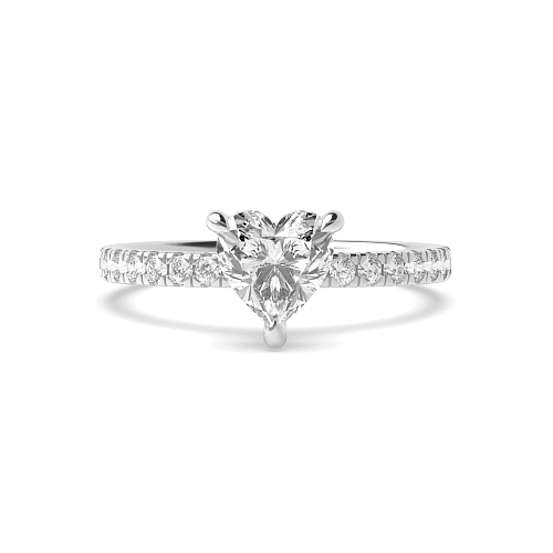 Prong Heart tiger claws hidden halo Engagement Rings