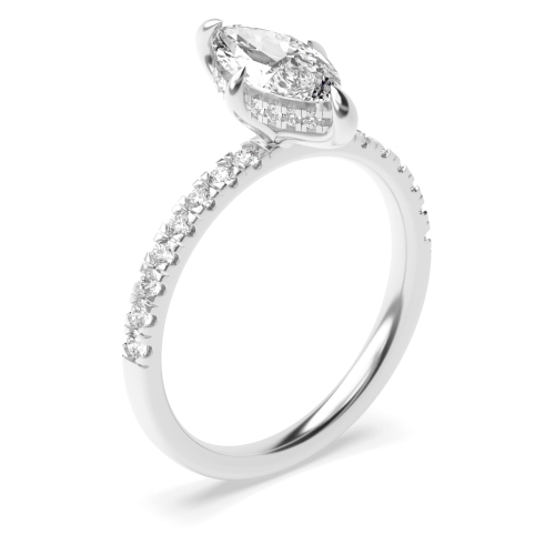 4 Prong Marquise Halo Engagement Ring