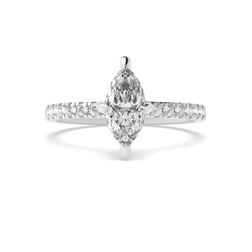 4 Prong Marquise Halo Engagement Ring