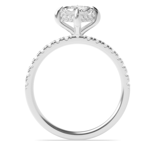 4 Prong Princess Halo Engagement Ring