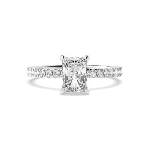 4 Prong tiger claws hidden halo Halo Engagement Rings