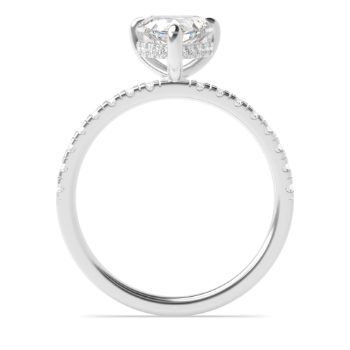 Prong Heart Halo Engagement Ring