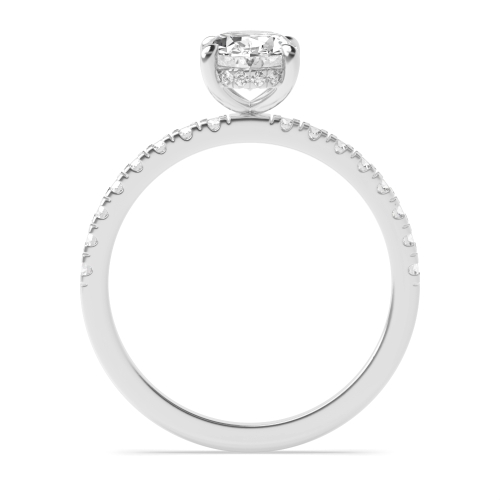 4 Prong Lab Grown Diamond Halo Engagement Ring