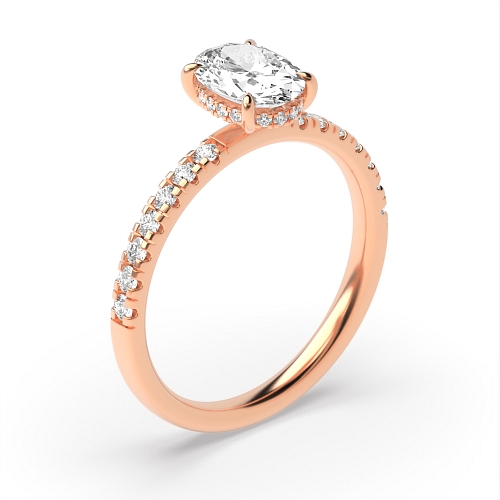Rose Gold Side stone hidden Engagement Rings