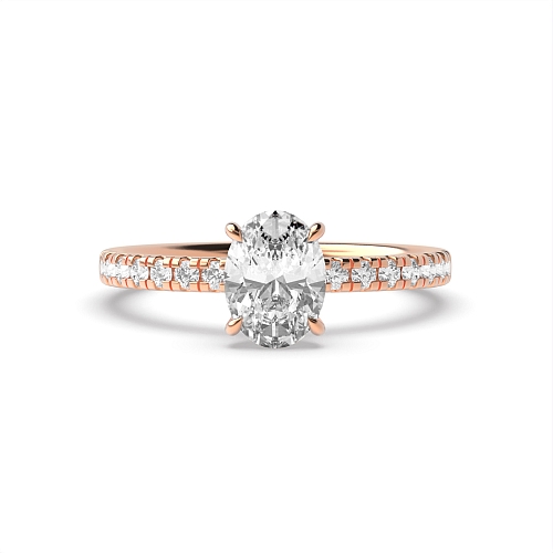 Rose Gold Side stone hidden Engagement Rings