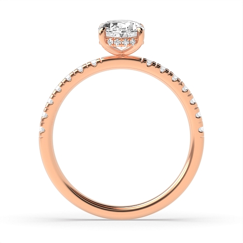 Rose Gold Side stone hidden Engagement Rings