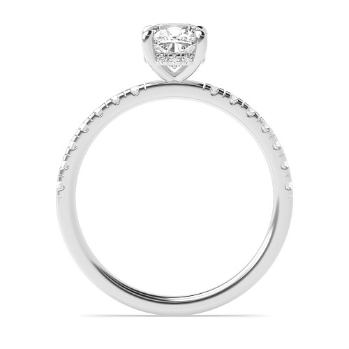 Cushion Side stone hidden Halo Engagement Rings