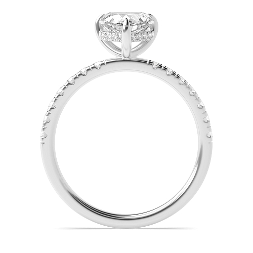 Prong Heart Side stone hidden Engagement Rings