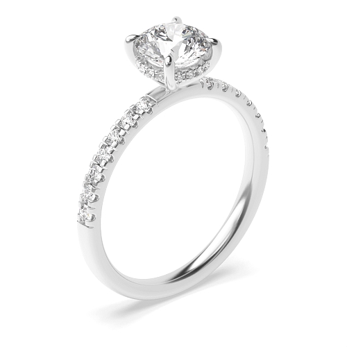 Round Side stone hidden Engagement Rings