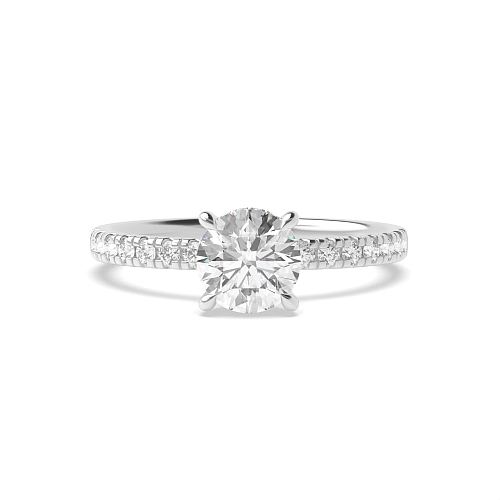 Round Side stone hidden Engagement Rings