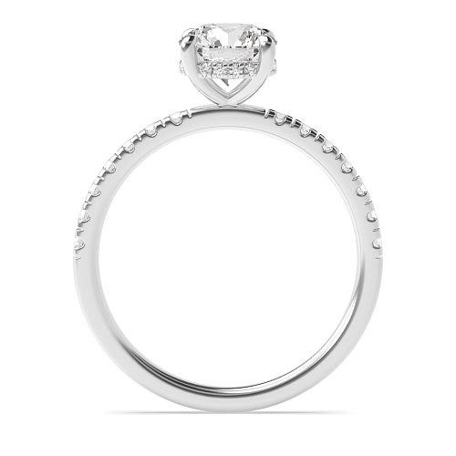 Round Side stone hidden Engagement Rings