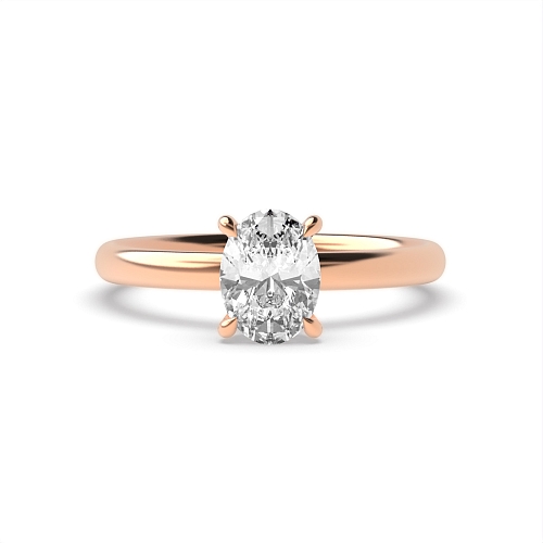 Rose Gold hidden halo clawed prongs Halo Engagement Rings