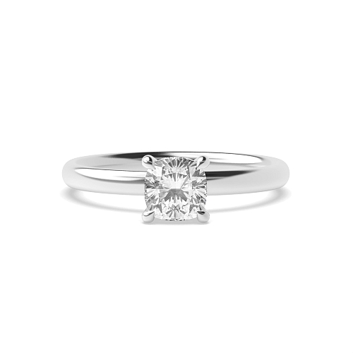 Cushion hidden halo clawed prongs Halo Engagement Rings
