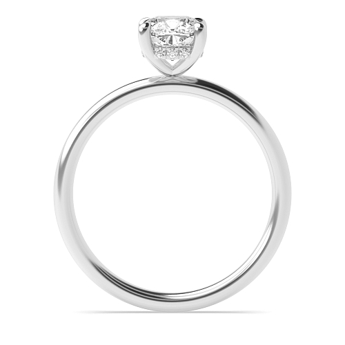 Cushion hidden halo clawed prongs Halo Engagement Rings