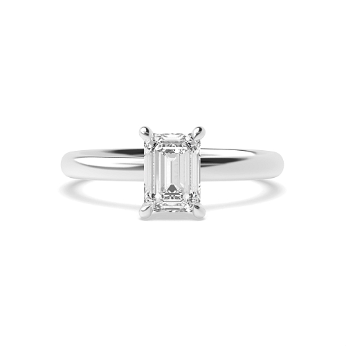 Emerald hidden halo clawed prongs Engagement Rings
