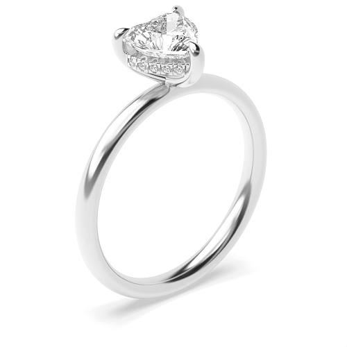 Prong Heart hidden halo clawed prongs Engagement Rings
