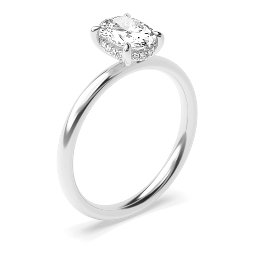 hidden halo clawed prongs Halo Engagement Rings