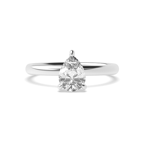 Prong Pear hidden halo clawed prongs Engagement Rings