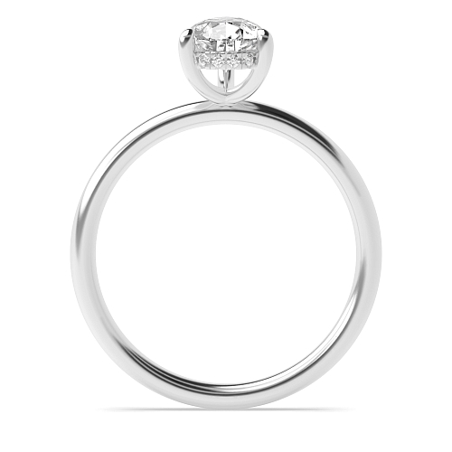 Prong Pear hidden halo clawed prongs Engagement Rings