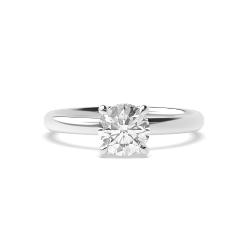 Round hidden halo clawed prongs Engagement Rings