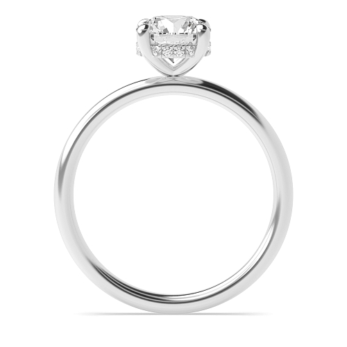 Round hidden halo clawed prongs Engagement Rings