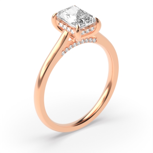 4 Prong Rose Gold Flawlessness Halo Engagement Rings