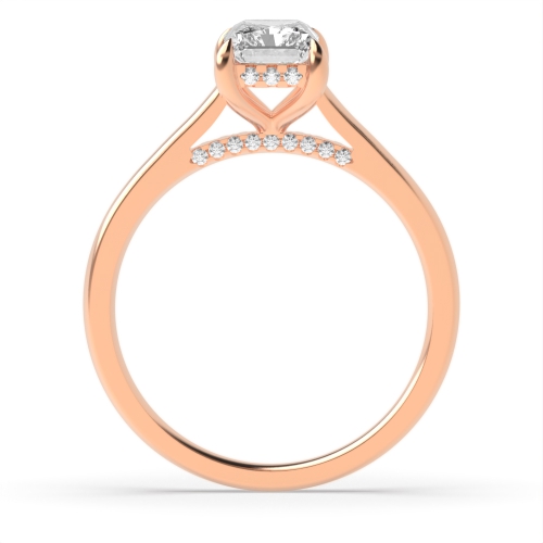 4 Prong Rose Gold Flawlessness Halo Engagement Rings
