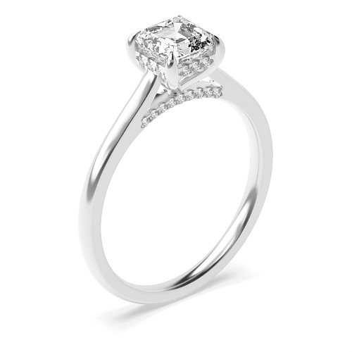 4 Prong Asscher Flawlessness Engagement Rings