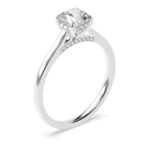 4 Prong Cushion Flawlessness Halo Engagement Rings